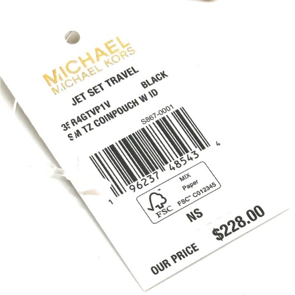 Michael Kors Jet Set Travel Small Top Zip Coin Pouch with ID Holder Black - Picture 8 of 8